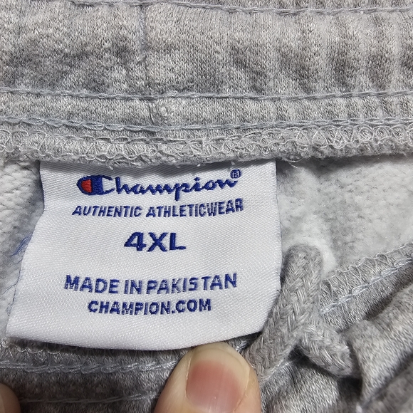 CHAMPION BIG MAN Gray Powerblend Joggers Script LOGO Pockets Size 4XL Cotton. - Picture 7 of 10